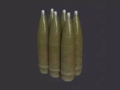Military Chemical Missile Stack Low-poly 3D model