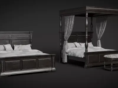 Bed Collection- Game Ready Low-poly 3D model