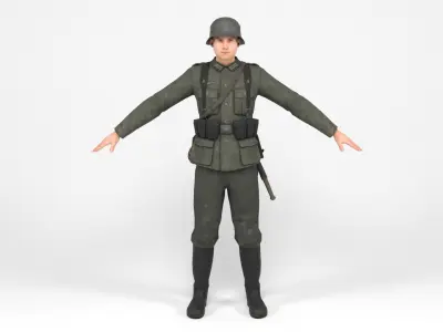 German Soldier 1 Low-poly 3D model