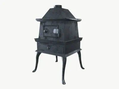 Vintage oven Low-poly 3D model
