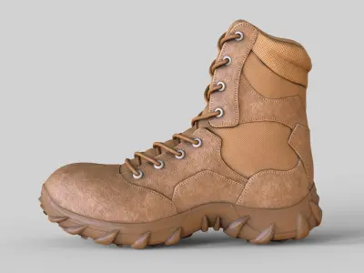  Boots Military Combat Low-poly 3D model