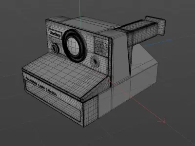 Realistic High Poly Polaroid Camera  3D model
