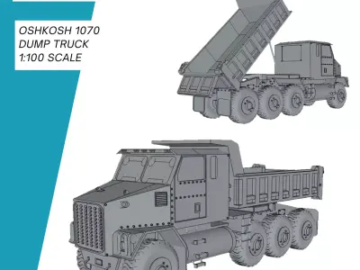 Oshkosh M1070 Dump truck USA NATO 3D print model