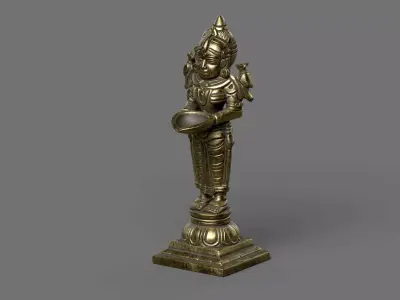 Standing Lady Deepam Low-poly 3D model