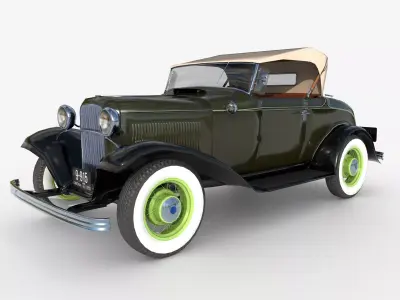 1932 Ford Model 18 cabriolet Low-poly 3D model