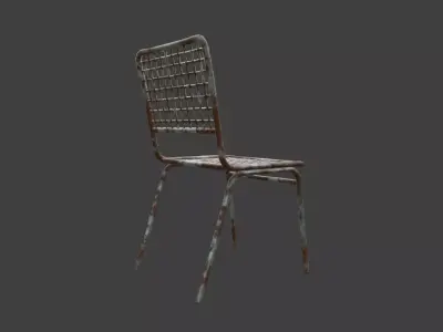 Simple Rusty Metal Chair Low-poly 3D model