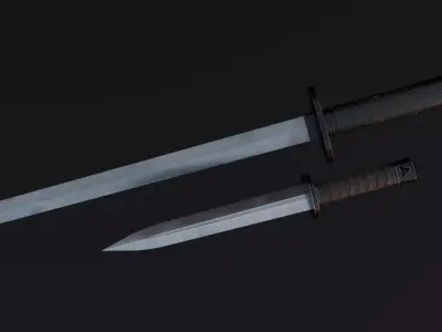 medieval sword and dagger-low Poly game ready medieval weapon   Low-poly 3D model