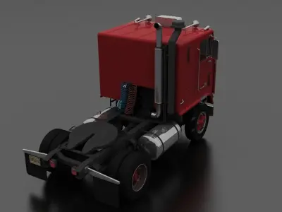 W-Series W-9000 Semi Truck 1972 Low-poly 3D model