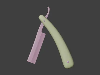 Vintage straight razor 3D model