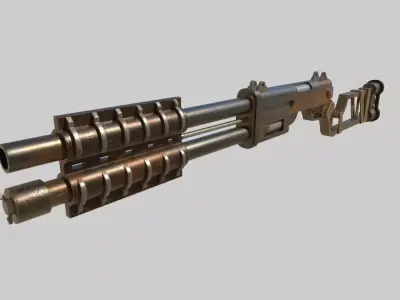 Post-apocalyptic Shotgun Free low-poly 3D model