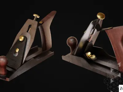 Carpenter plane Low-poly 3D model