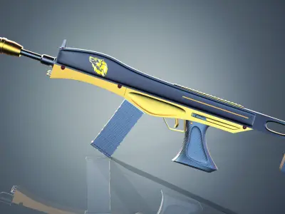 MK-87 Concept rifle gun Low-poly 3D model