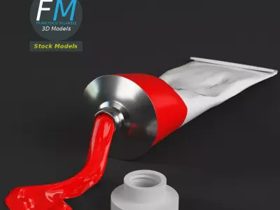 Paint tube open 3D model