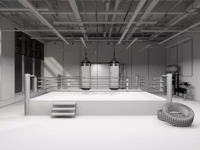 Boxing Gym Low-poly 3D model buy