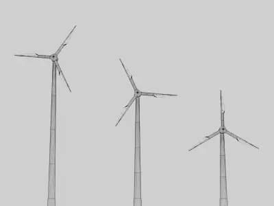 Wind Turbine Low poly  Low-poly 3D model