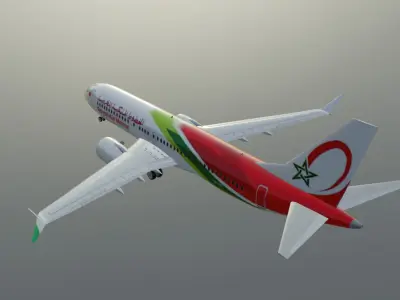 Royal Air Maroc Boeing 737 Max 8 low poly 3D Model  Low-poly 3D model