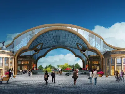 3Dmax fashion city commercial square building 270 3D model