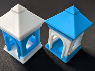 House with roof and base Multipart Assembly toy 3-4 hour print 3D print model