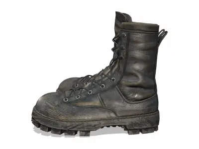 Female Military Combat Boots Low-poly 3D model