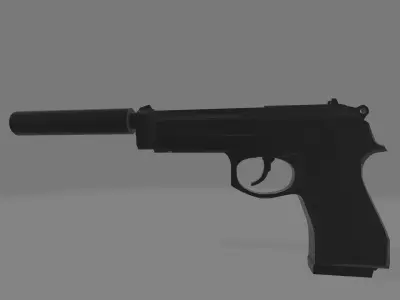 Beretta M9 Silenced Free 3D model