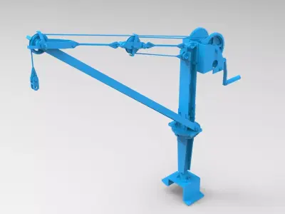 Old Manual Crane 3D Printed 3D print model