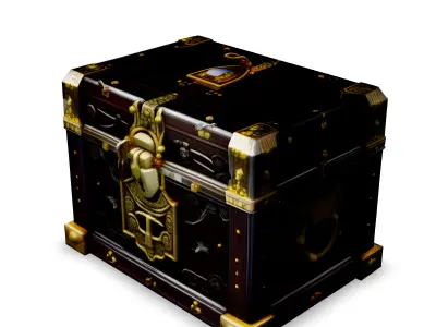 Ornate Treasure Chest 3D Model Low-poly 3D model