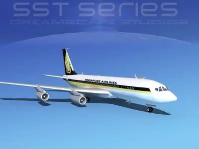 Boeing 707-320 SS Singapore Airlines 3D model