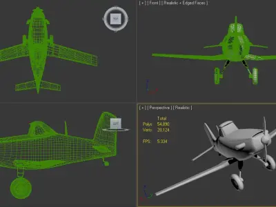 Dusty plane 3D model