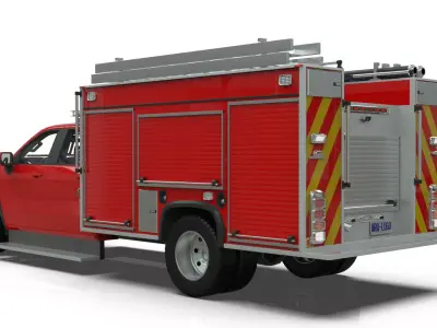 2027 Silverado Concept  Modern Crew Cab Fire Truck 3D model