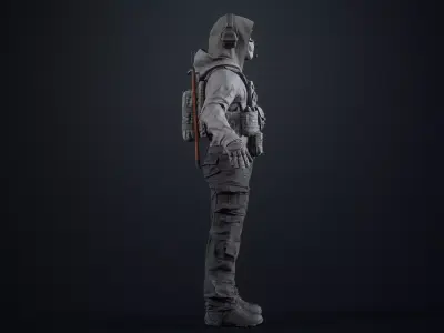 Assault Soldier Low-poly 3D model