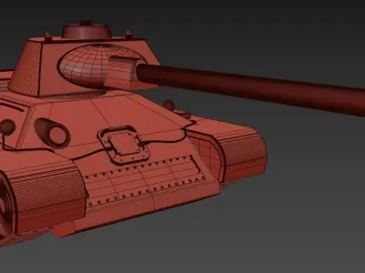 T-34 tank Low-poly 3D model
