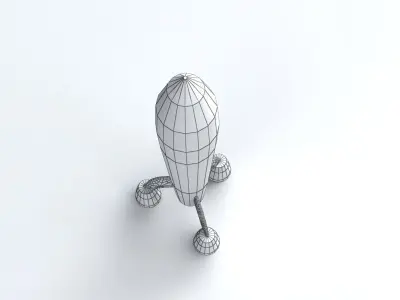 Retro Rocket 3D model buy