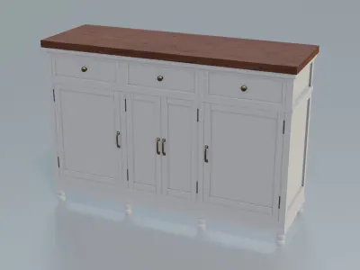 Furniture Sideboards Vintage Low-poly 3D model