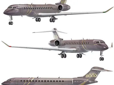 Bombardier Global 8000 aircraft 3D model
