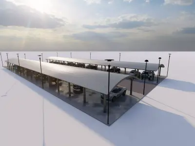 Roof Parking-Parking Lot 3D model