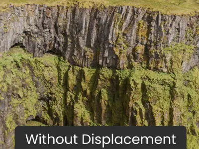 Basalt Waterfall Cliffs - 3D PBR Model 3D model