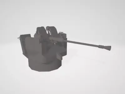 AMERICAN US BOFORS AA GUN Low-poly 3D model