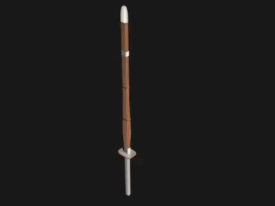 kendo wooden spear Low-poly 3D model