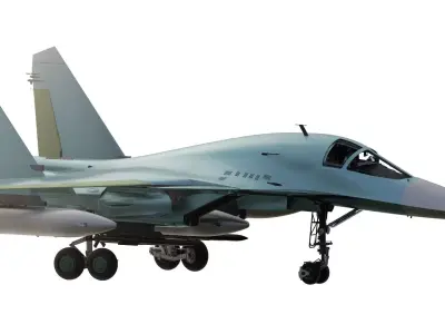 Sukhoi Su-34 with interior 3D model