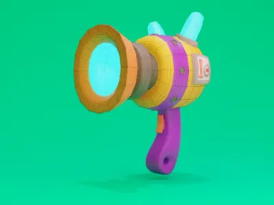 Space Cartoon IceBringer Gun Low-poly 3D model