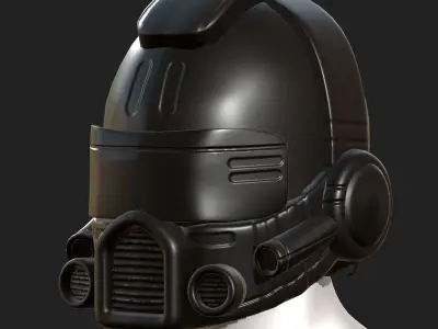 Helmet scifi military combat 3d  Low-poly 3D model 2