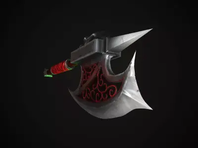 Blood axe Low-poly 3D model