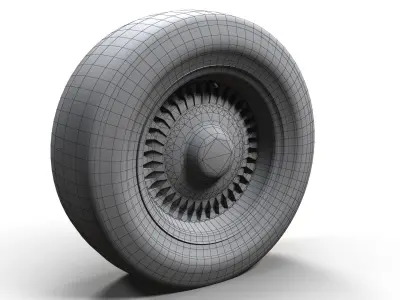 Sedan wheel PBR Low-poly 3D model
