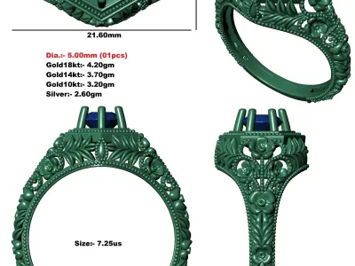 Retro Filigree Style Antique Ring 3D print model