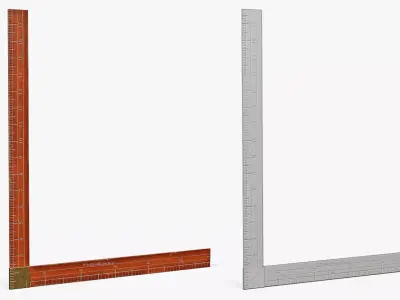 Tailor Rulers Set Low-poly 3D model