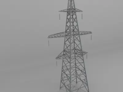 Column Power Lines 1 Low-poly 3D model