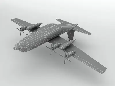 Lockheed C130 Hercules Military Aircraft LOW Low-poly 3D model