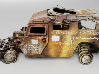 Tigr or Tiger infantry mobility vehicle destroyed in Ukraine  3D model