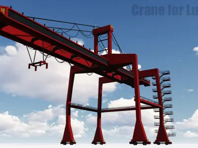 Red Crane for Harbors 3D model