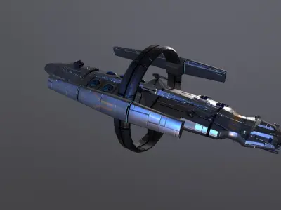 SpaceShip AV-007 Low-poly 3D model